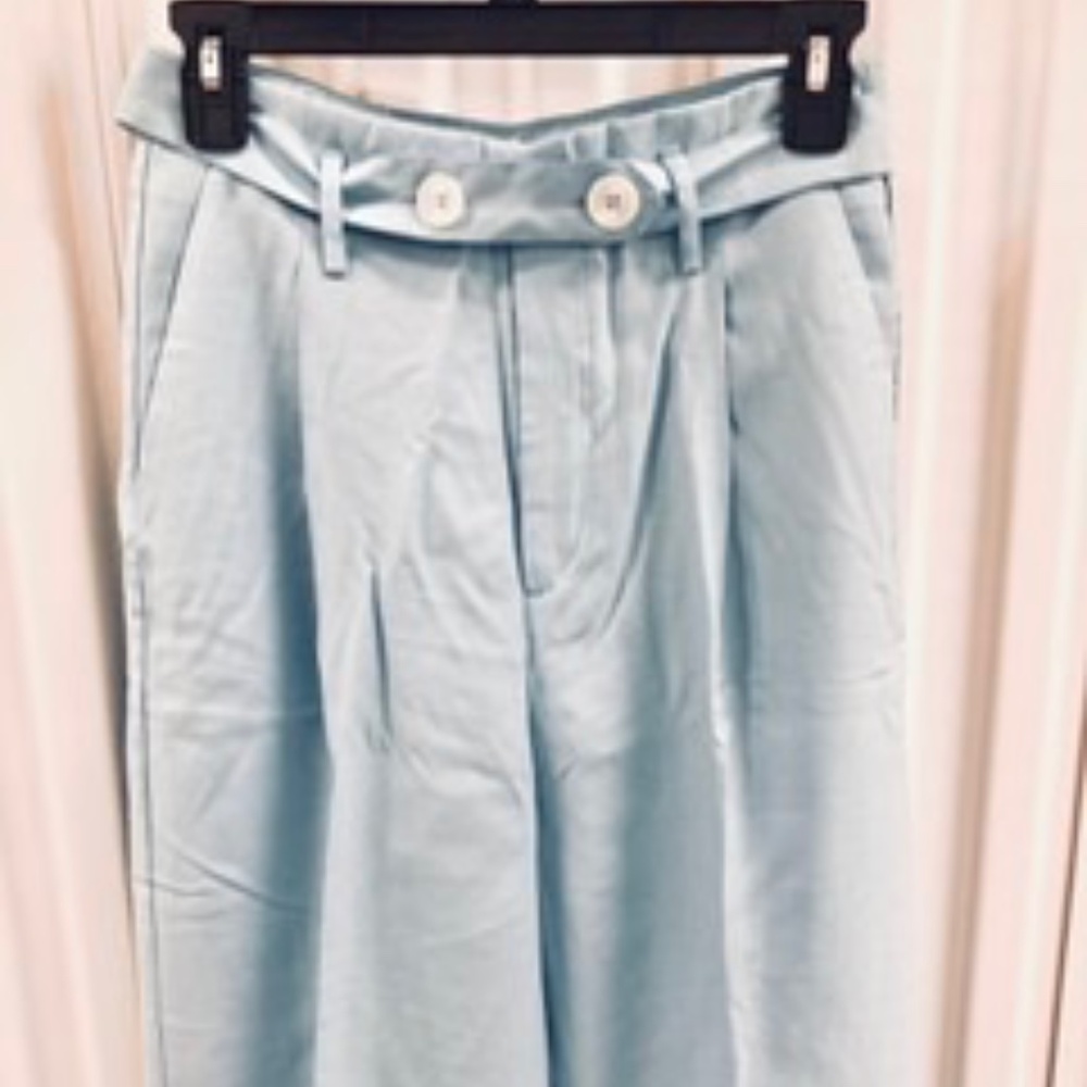 NEW ZARA High Waisted Belted Trousers Pants, S